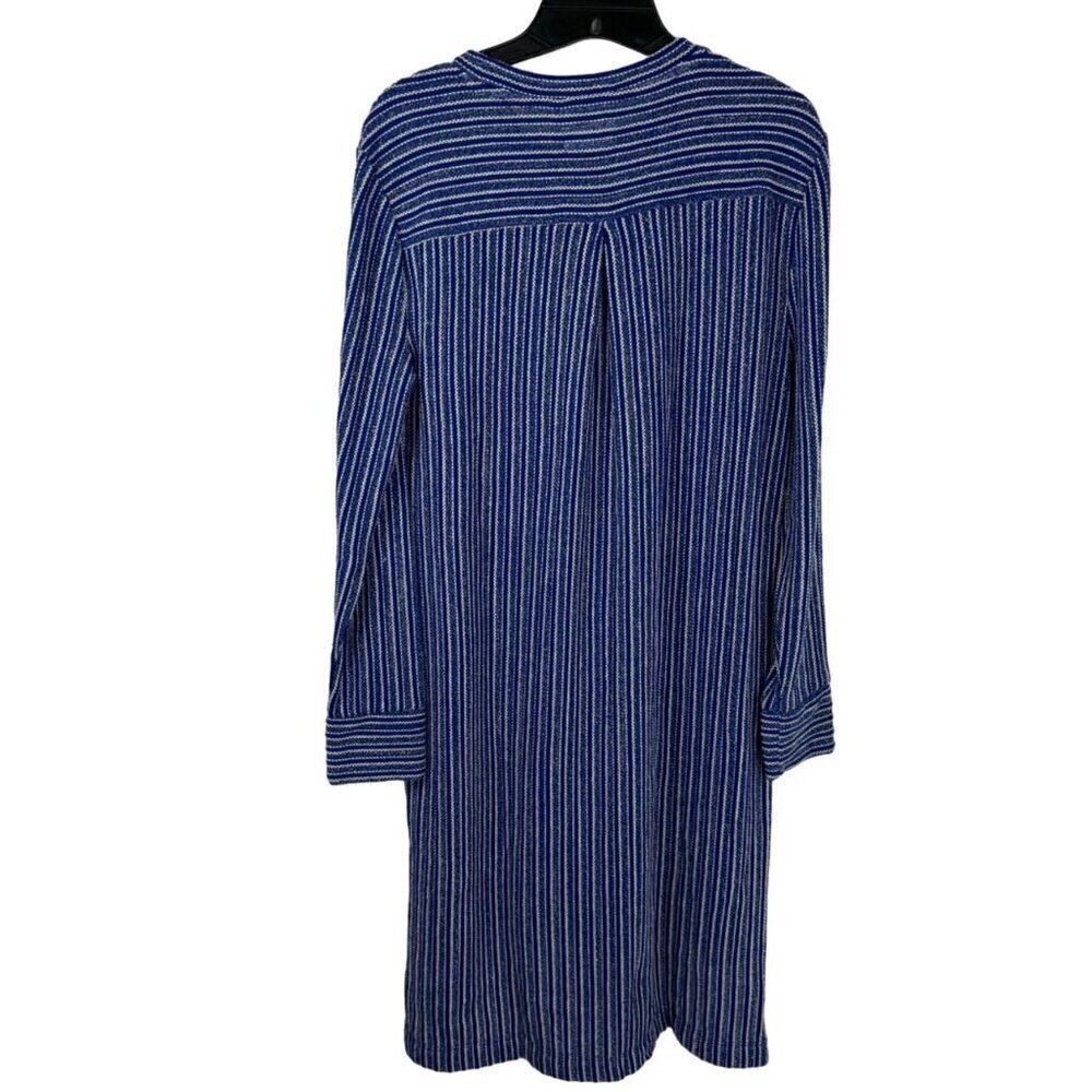 Lou & Grey NEW Cobalt Blue White Striped Tunic Top Cover Up Sweater Size Small - Picture 5 of 9